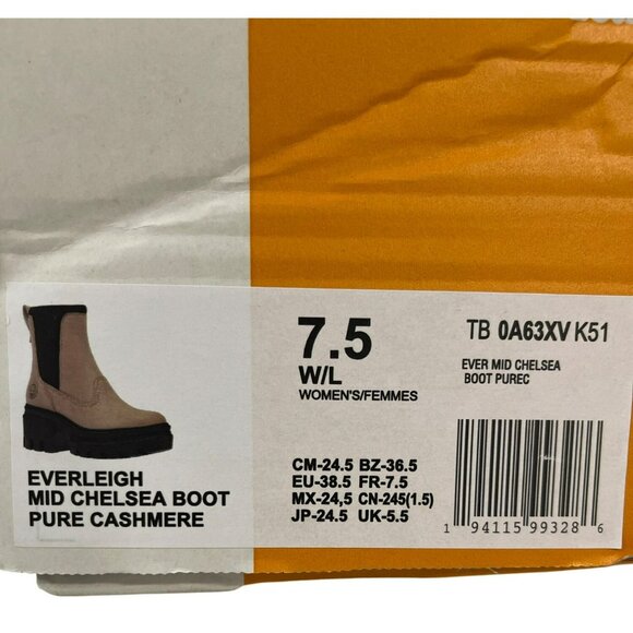 New Timberland Everleigh Chelsea Beige Chunky Sole Chelsea Boots Size 7.5 - Picture 7 of 8